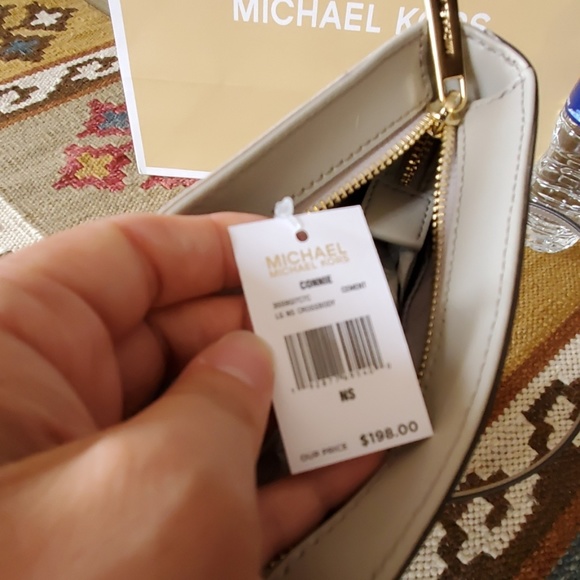 Michael Kors Connie Nylon Crossbody Bag Cement - Picture 6 of 8